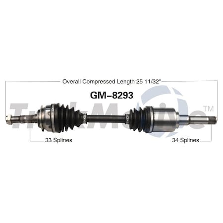 Surtrack Axle Cv Axle Shaft, Gm-8293 GM-8293